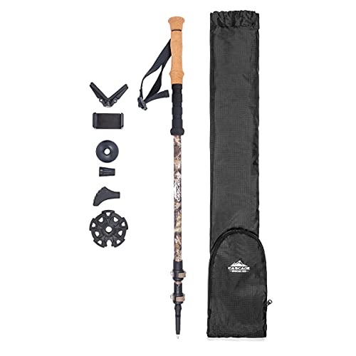 Cascade Mountain Tech Trekking Poles - Carbon Fiber Monopod Walking or Hiking Sticks with with Accessories Mount and Adjus...