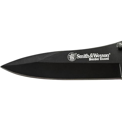 Smith & Wesson Border Guard SWBG6TS 10.1in S.S. Folding Knife with 4.2in Serrated Tanto Blade and G-10 Handle for Outdoor