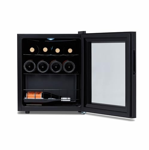 NewAir 16 Bottle Wine Cooler Refrigerator, Shadow Series Freestanding Wine Fridge with Mirror Glass Door, UV-Protected Glass & Quiet Compressor Cooling, Compact Wine Cellar