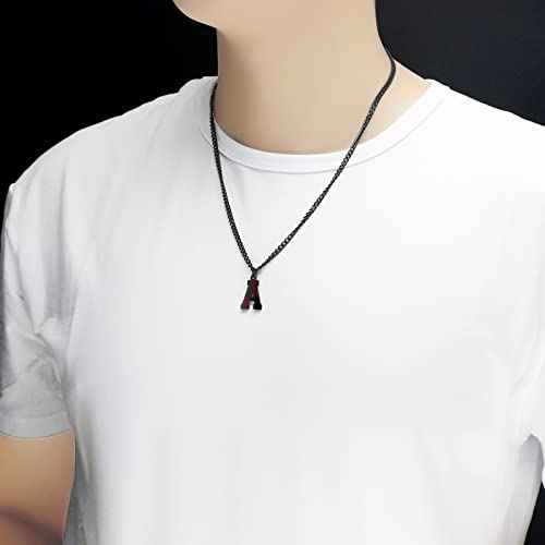 AIAINAGI Baseball Initial A-Z Letter Necklace - Men's Baseball Charm Pendant in Stainless Steel Silver Chain, 22inch Personalized Gift