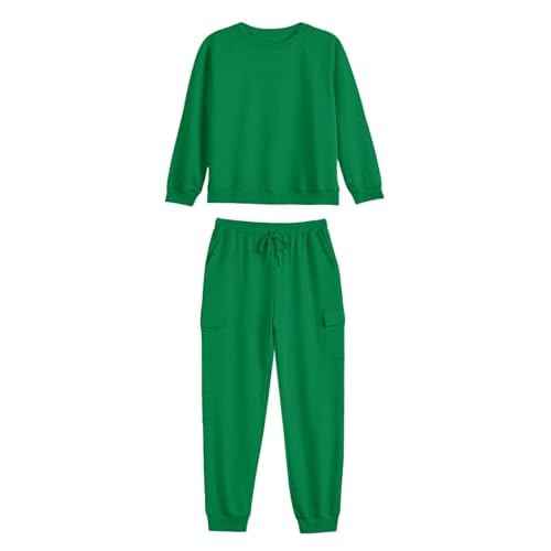 Imily Bela Kids Girls Sweatsuit Lounge sets Crewneck Sweatshirt Casual Drawstring Sweatpants with Pocket