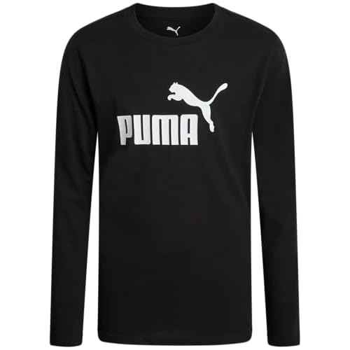 PUMA Boys Long Sleeve Shirts - Breathable Athletic Crewneck Long Sleeve Shirts for Boys - Casual Top Tees (Sizes S-XL)