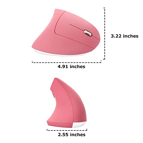 Wireless Mouse Ergonomic Vertical Ergo High Presion Optical Lightweight Cordless LED Light Large Cute Wireless Mouse for L...