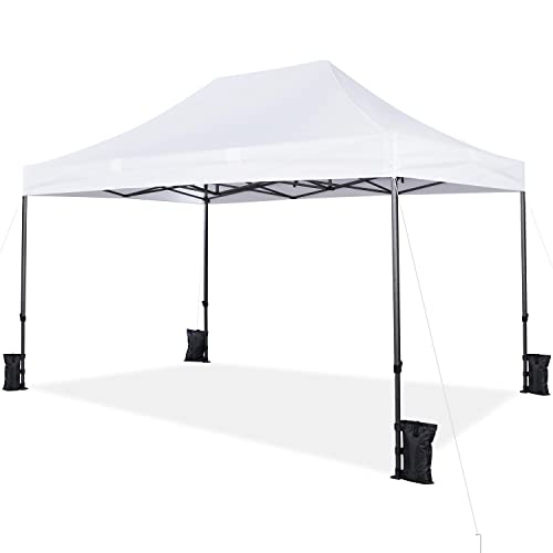 Yaheetech Heavy Duty Pop Up Canopy Tent, 10x15 Commercial Instant Shelter Tent, Outdoor Adjustable Canopy with Wheeled Ba...