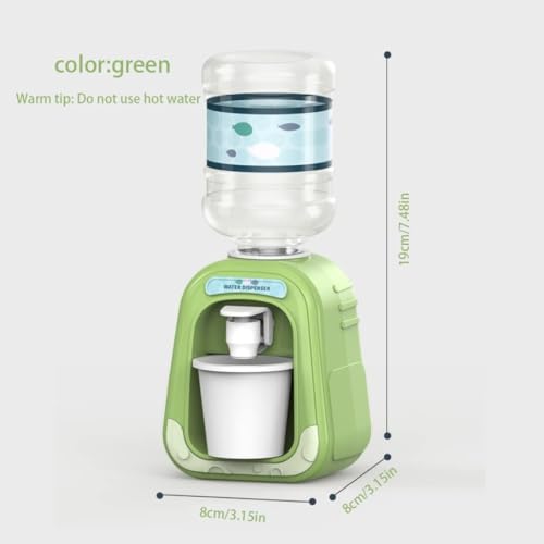 190ml Mini Water Dispenser with Cup – 1:6 Scale Green Simulated Drink Dispenser, On/Off Switch Design, Ideal for Office or...