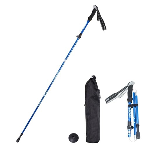 Single Trekking Pole | 7075 Aluminum Anti-Shock, Ultralight, Adjustable & Collapsible Hiking Stick