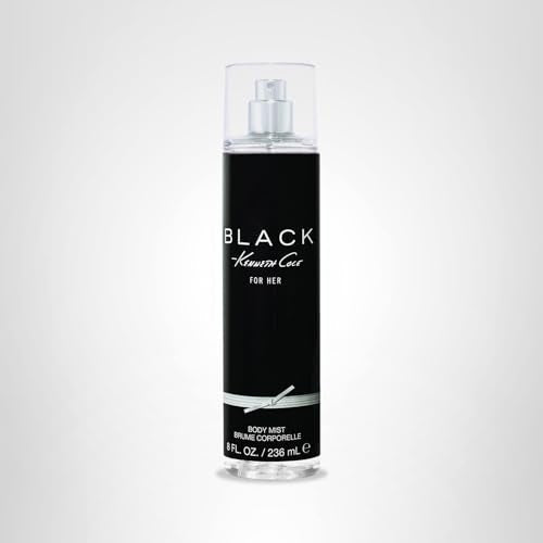 Kenneth Cole Black For Her Body Spray Mist for Women, Notes of Florals, Citrus, Sandalwood, and Musk, Feminine Scent, Everyday Wear Fragrance, 8 Fl Oz