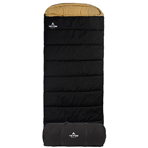 TETON Sports Deer Hunter Sleeping Bag, Warm and Comfortable Camping Sleeping Bag, Teton Tough Canvas Shell for Camping, Hu...