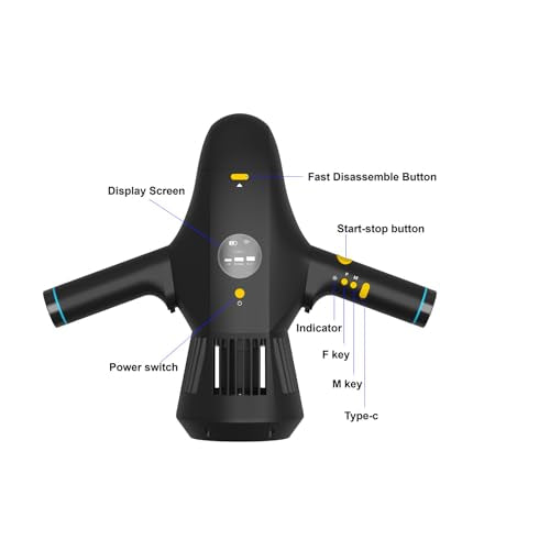 OBEST Portable Underwater Scooter, 5Km/h Diving Scooter, Underwater Scooter with Action Camera Mount, LED Display, 3 Speed...