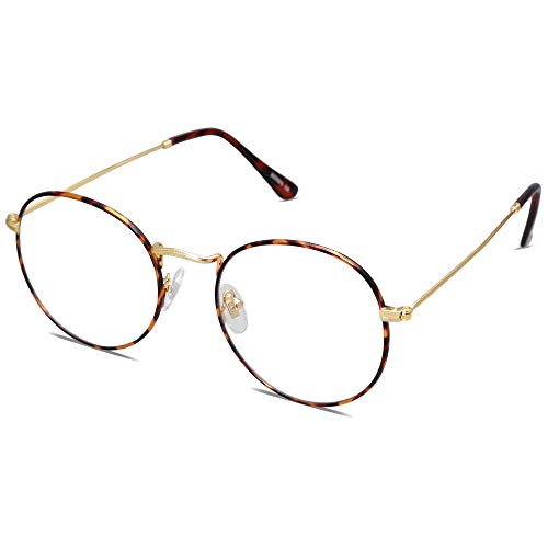 SOJOS Blue Light Blocking Computer Glasses Round Eyewear Anti Blue Light Lens Preppy Chic SJ5024B