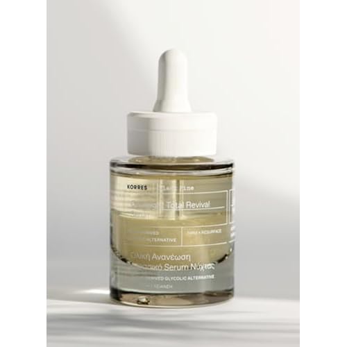 KORRES Black Pine Night Serum for Face, Mature Skin with Plant-Derived Glycolic Acid Alternative, Bi-Phase Treatment to Smooth & Firm Skin, Vegan Facial Serum, 1.01 fl oz, Stocking Stuffer