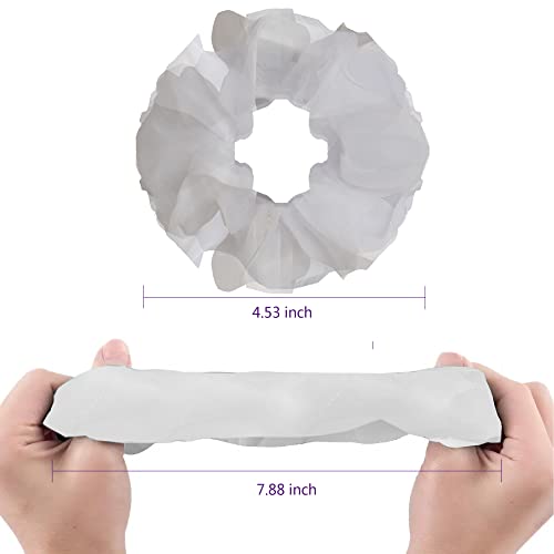 9 Pcs Light Up White Scrunchies, 3 Light Modes Halloween Led Hair Tie, Light Scrunchy for Girls, Glow Bands Ponyair Htail ...
