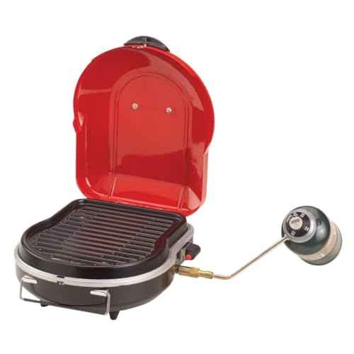 Coleman Fold ¡®N Go 6,000 BTU Portable Propane Grill, Lightweight Gas Grill with Push-Button Starter & Adjustable Horseshoe Burner, Great for Camping, Tailgating, Grilling, BBQ