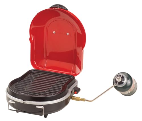 Coleman Fold ‘N Go 6,000 BTU Portable Propane Grill, Lightweight Gas Grill with Push-Button Starter & Adjustable Horseshoe...