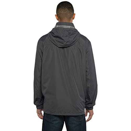 Vantage Apparel Men's Collegiate Premium Lightweight Packable Hooded Wind Jacket, Lsu Tigers, Dark Gray, Medium