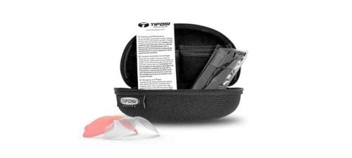 Tifosi Optics Rail XC Sunglasses (Blackout w/Smoke/AC Red/Clear Lenses) - Ideal Cycling (Road & Gravel), Baseball, Softball