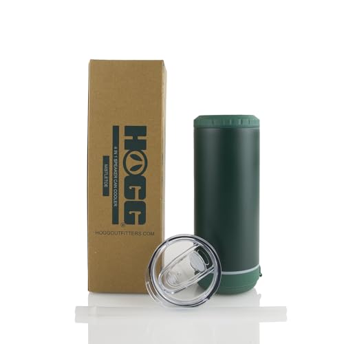 Hogg Bluetooth Tumbler 4 in 1 Can Cooler - Mistletoe, Universal Can Cooler for Drinks, Bluetooth Speaker Cup, Stainless St...
