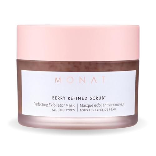 MONAT Berry Refined Scrub¢â - Perfecting Exfoliator Mask with Skin-Brightening AHAs and Cranberry Seeds, 87ml