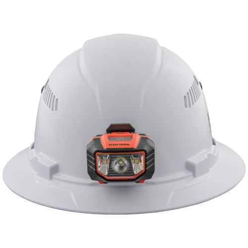 Klein Tools 60407 Hard Hat, Light, Vented Full Brim Style, Padded, Self-Wicking Odor-Resistant Sweatband, White
