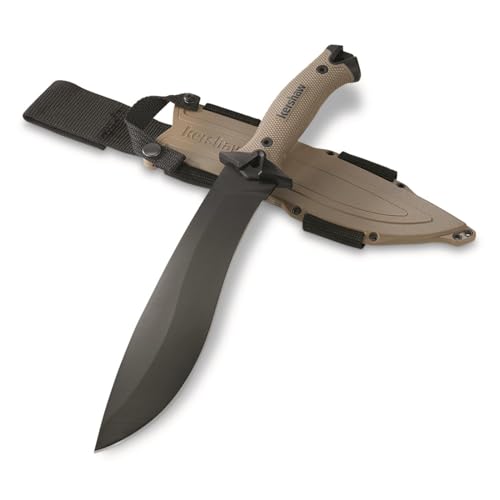 Kershaw Camp 10 - Tan Machete, Fixed Blade Knife, 10-in. 65Mn Carbon Steel Blade Includes Sheath, Camp Series Machete, Out...