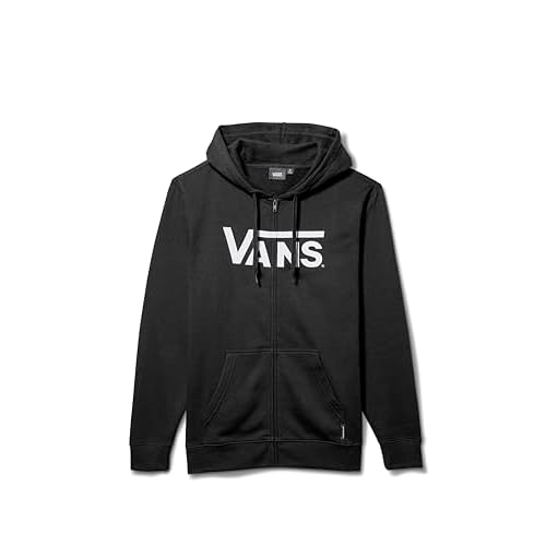Vans mens Classic Full Zip Hoodie | Regular Fit Sweatshirt, Cotton & Polyester Fleece, Warm Hood, Iconic Front Logo Graphic