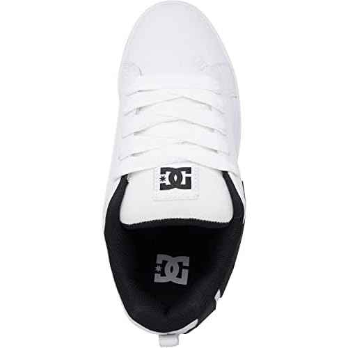DC Men's Court Graffik Skate Shoe, White/Black/Black,12.5 M US