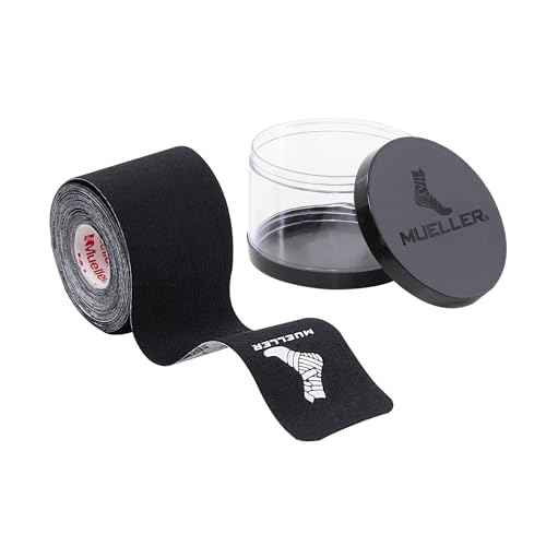MUELLER Sports Medicine Typhoon Kinesiology Therapeutic Tape, Quality Athletic Tape, Latex Free, 20 Pre-Cut I-Strips, 2" x 9.75" Each Strip