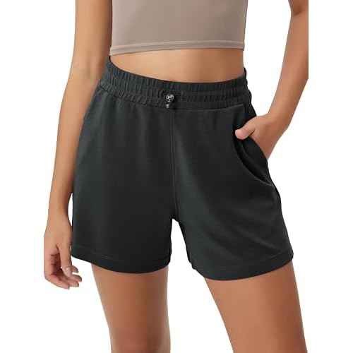 ODODOS Modal Soft Relaxed Shorts for Women Adjustable Shockcord High Waist Casual Shorts with Pockets - 4" / 6" Inseam