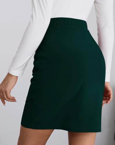 Pink Queen High Waisted Mini Skirts for Women Tulip Hem Ruched Asymmetrical Bodycon Pencil Short Skirts Date Night Outfits
