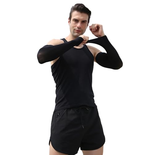 1 Pairs Outdoor Sports Sun Compression Arm Sleeve, UV Sun Protection Cooling Arm Sleeves, Cooling Tattoo Cover Up Sleeves,...