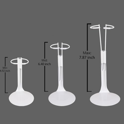 QUEBAN 12-Piece Doll Stand Set for 8-14-Inch Dolls, 5-8-Inch Adjustable Action Figure Stand with Retractable Waistline Dol...