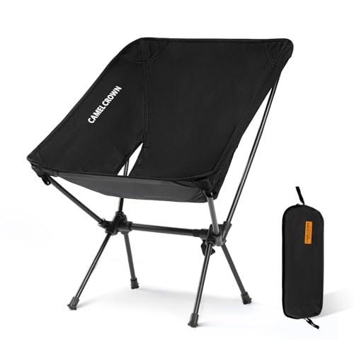 CAMEL CROWN Portable Camping Chair Folding Compact Lawn Lightweight Backpacking Chair with Carry Bag for Outdoor Hiking Be...