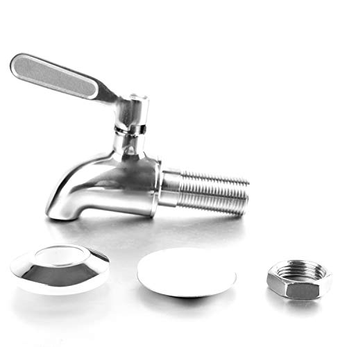 Bekith 2 Pack Beverage Dispenser Replacement Spigot, Stainless Steel Polished Finished Water Drink Dispenser Replacement F...
