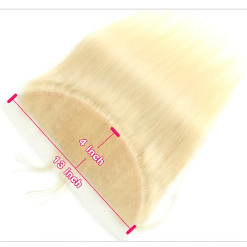 Brazilian 613 13x4 Lace Frontal Straight Honey Blonde 100% Unprocessed Human Virgin Hair Russian Blonde Ear To Ear Front Pre-Plucked Hairline Closure With Baby Hair (613 straight frontal, 18inch)
