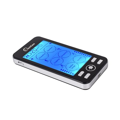 TechCare TENS EMS Muscle Stimulator – Dual Channel Rechargeable Unit with 24 Modes & 20 Intensity Levels for Pain Relief, ...