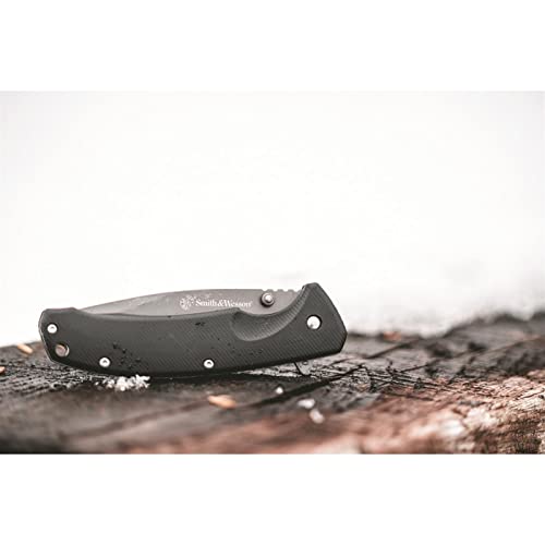 Smith & Wesson Velocite 7.75in High Carbon S.S. Assisted Folding Knife with 3.5in Clip Point Blade and Polymer Handle for ...