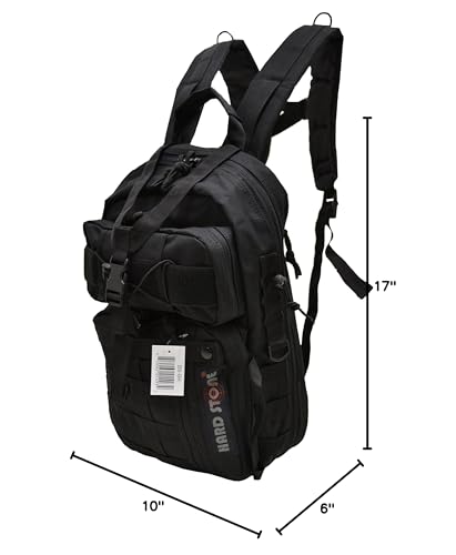 EXPLORER B8-BK Tactical Hydration Pack Ready Backpack with Molle & Chest Strap, Black