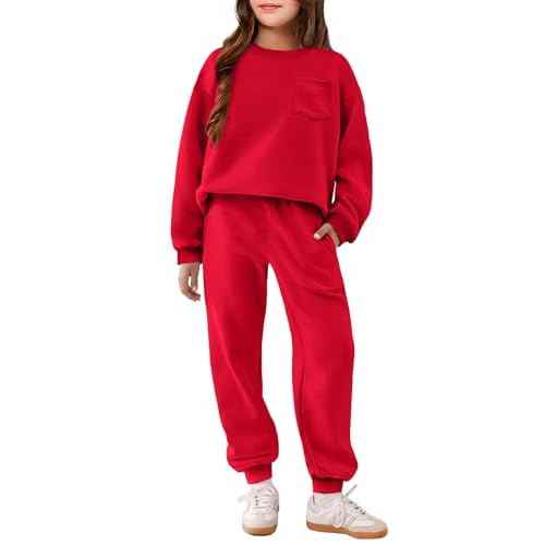 Arshiner Girls Clothes 2 Piece Fashion Fall Outfits Oversize Pullover Sweatshirt and Sweatpant Sweatsuit Sets with Pockets