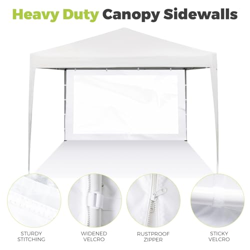 Instant Canopy Sidewalls for 10x10 Pop Up Canopy Tent, 300D Waterproof Material for Outdoor Events, Vendor Booths, and Pri...