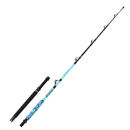 Fiblink Trolling Fishing Rod 1-Piece/2-Piece Saltwater Big Game Rod Offshore Conventional Boat Fishing Pole (6'/6'6"/7')