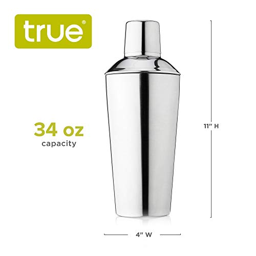 True Retro Stainless Steel Cocktail Shaker, Cold Brew Cocktails, Margarita, Whiskey Sour, Elegant Espresso Martini Shaker ...