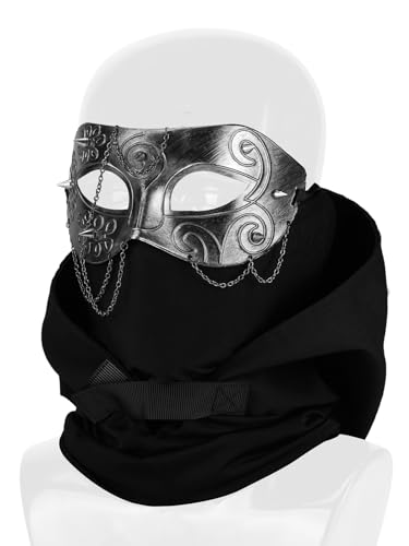 Guayma Steampunk Oni Masquerade Mask for Men/Women Halloween Mardi Gras Venetian Costume Party Prom Ball