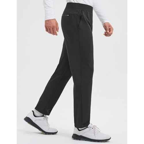 baleaf Men's 30" Fleece Lined Golf Pants Warm Winter Stretchy Casual Business Travel 3 Pockets