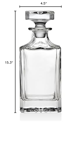 Lefonte Whiskey Decanter for Liquor Scotch Bourbon Vodka or Wine - 750ml