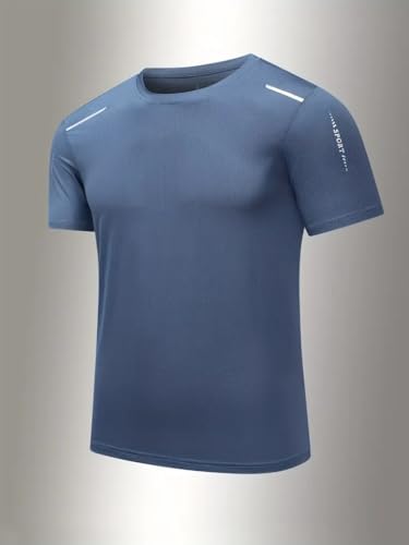 Quick Dry Ice Silk Athletic T-Shirts for Men, Athletic Short Sleeve Moisture Wicking Tee for Running,Training （1 Piece）