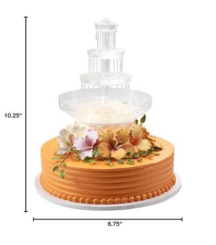 DecoPac 3-Tier Wedding Fountain Wedding Cake Decoration, Beautiful Water Fountain With Light Base, Easy To Set Up, Multicolor