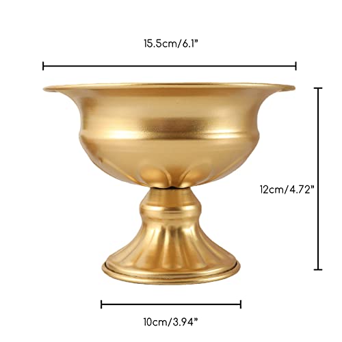 QUTUNI 8Pcs Gold Vases for Centerpieces, 4.72in Centerpieces for Table Mini Sized Flower Arrangement Metal Urn Planter for...