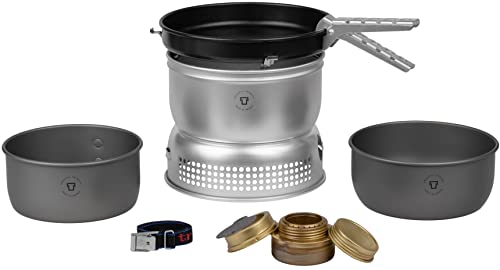 Trangia - 25-9 Ultralight Hard Anodized Camping Cookset | Includes: Alcohol Stove, 2 HA Pots, Non-Stick Frypan, Upper & Lo...