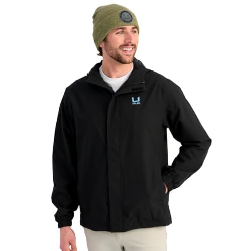HUK mens Storm Heavy Duty Rain Jacket 2.0, Waterproof, Windproof, Breathable Rain Coat for Fishing and Outdoor Activities
