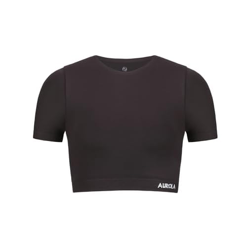 AUROLA Essentials Seamless Short Sleeve Crop Top for Women Workout Active Comfort Athletic Shirts Tee